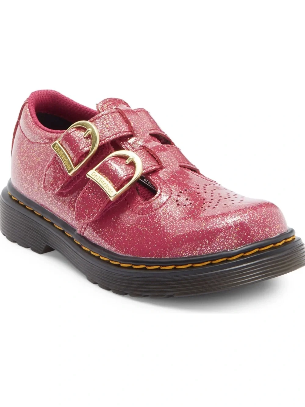 NEW Dr. Martens 8065 Big Kids Sz 6 Ladies Sz 7 Fuchsia/Silver/Gold Glitter Shoes